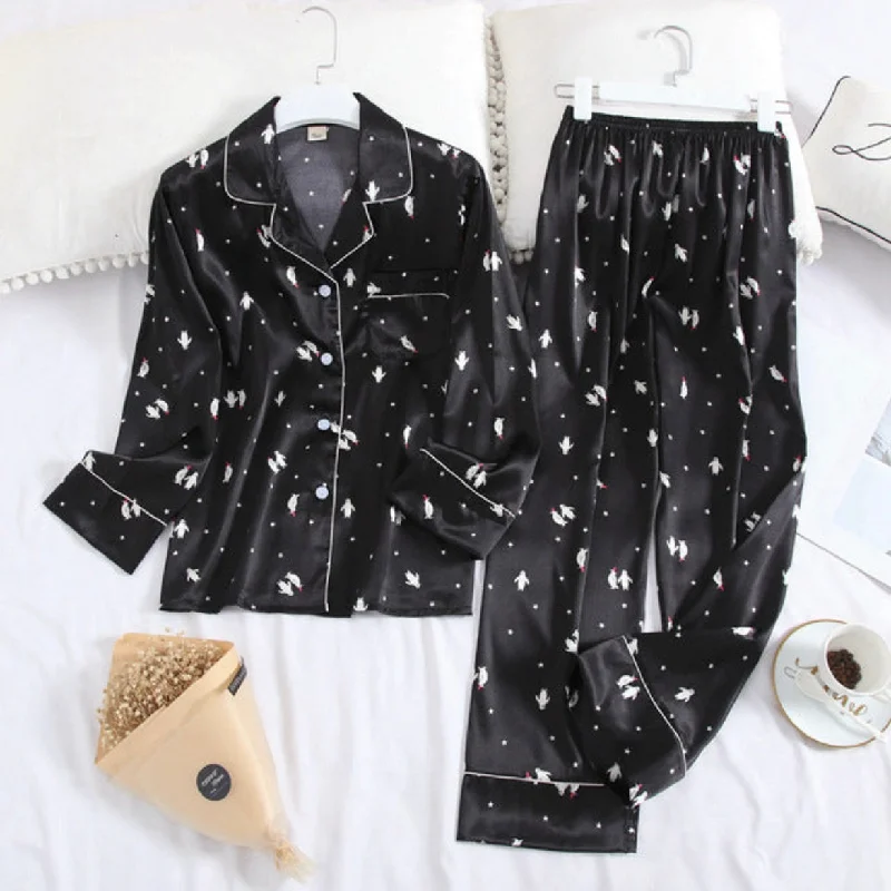 women's pajamas for those who want to feel pampered and lovedSilk Pajamas for Women  - Black n White Silk Pajamas