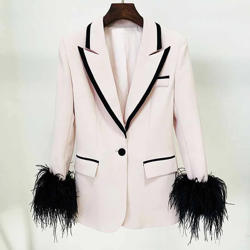 Women's Coats with ZipperWomen's One Button Medium Length Slim Fitting Coat Blazer Jacket