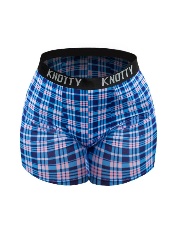 women's pajamas for those who love comfortAiraModal™ Blue and Pink Plaid Boxer