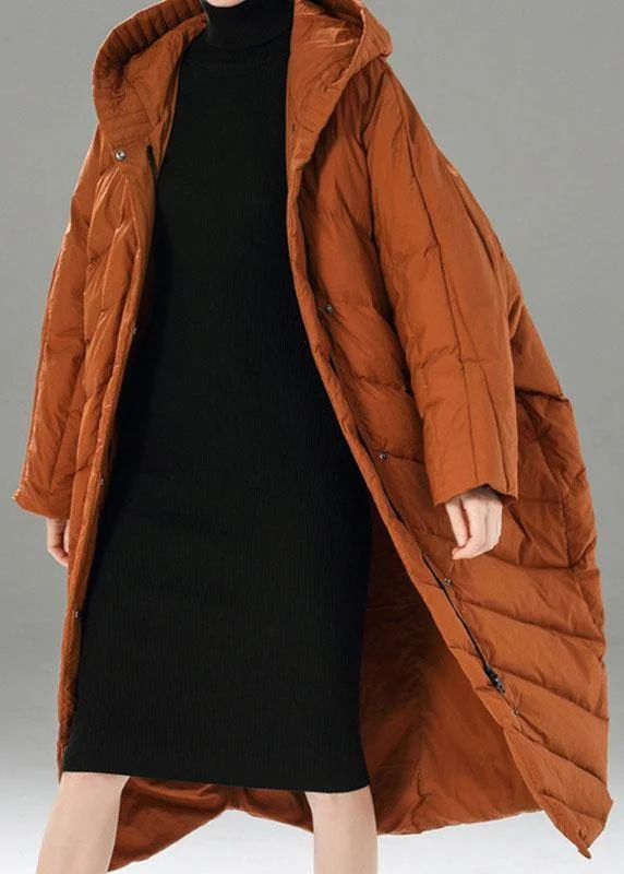 Women's Down CoatsBoho Caramel zippered Pockets Casual Winter Duck Down Winter Coats