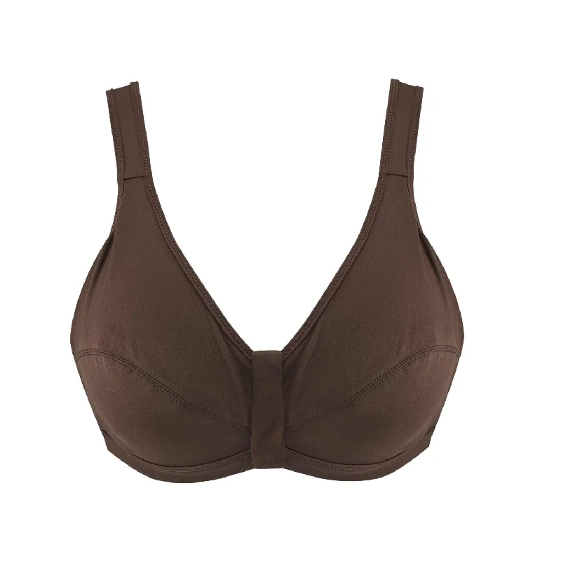 backless bra with invisible strapsCocoa - Full Cup Front Closure Silk & Organic Cotton Wireless Bra