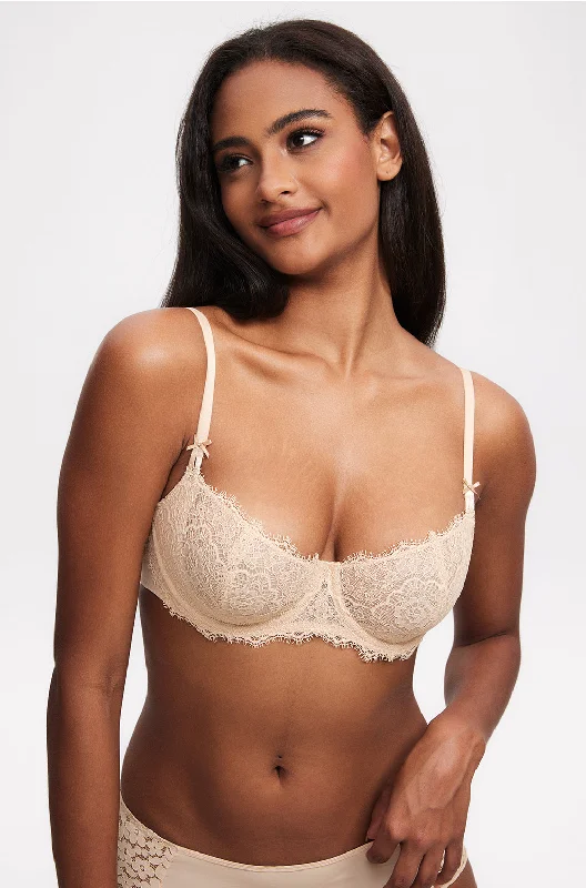 smoothing high-neck braEyelash Lace Balconette Bra