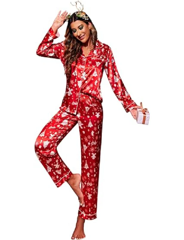 women's pajamas for lounging around the houseChristmas Themed Comfy Pajamas Set