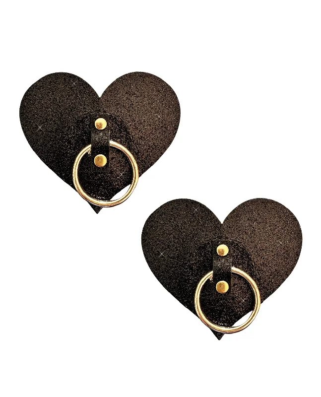 nursing bra with easy access clipsNeva Nude After Midnight Glitter Hoop Heart Pasties Nipple Covers Black