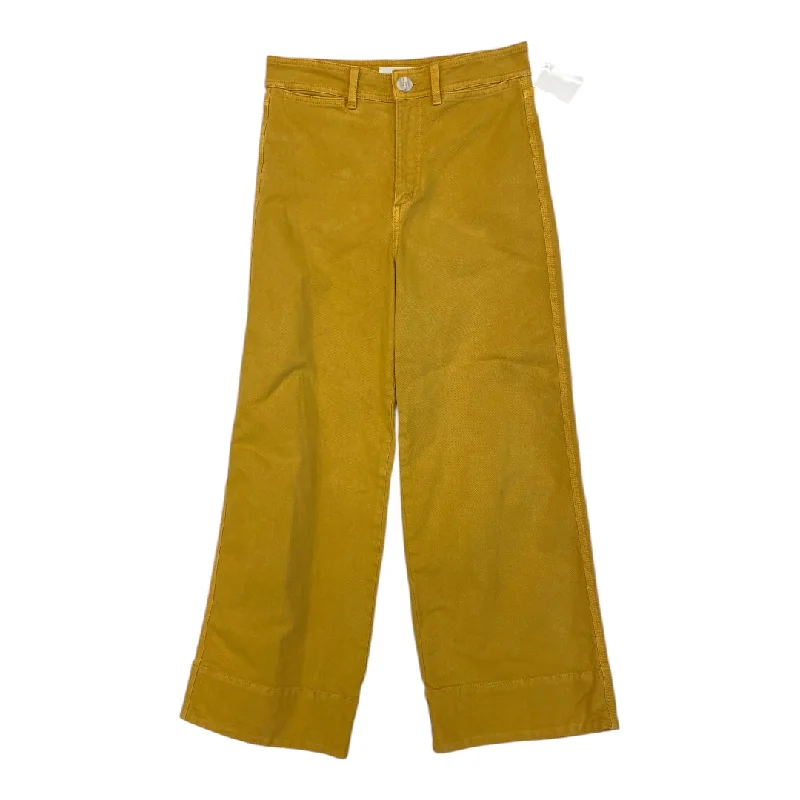 Women's Jodhpurs with Peter Pan CollarJeans Wide Leg By Loft In Yellow, Size:2