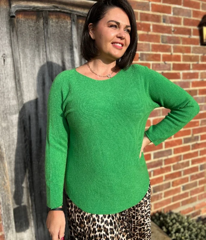 Women's Fisherman's SweatersGreen Rachel Fine Knit Jumper