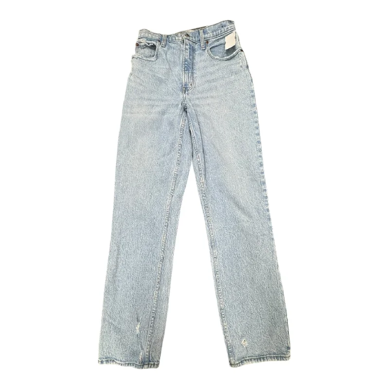 Women's Jodhpurs with V-Shaped CollarJeans Straight By Abercrombie And Fitch In Blue, Size:6L