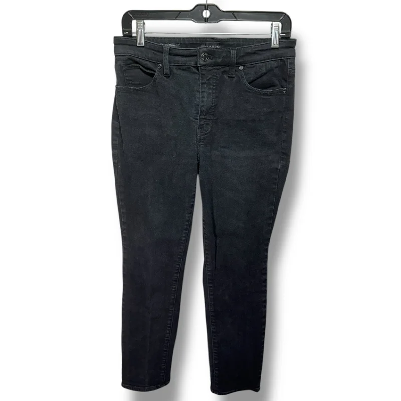 Women's Jodhpurs with Flared LegJeans Straight By Talbots In Black Denim, Size: 8p