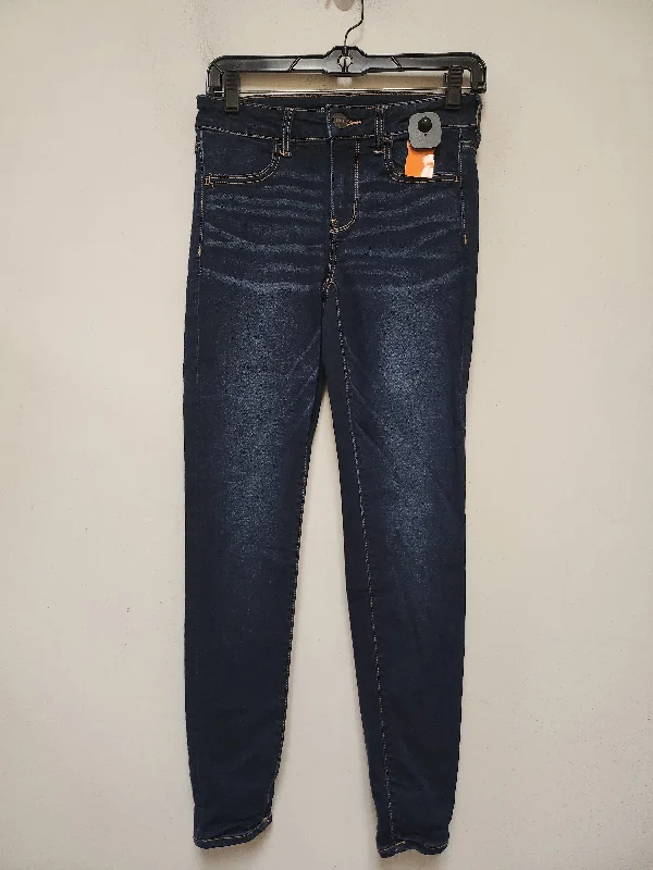 Women's Jodhpurs with Low WaistJeans Skinny By American Eagle In Blue Denim, Size: 4