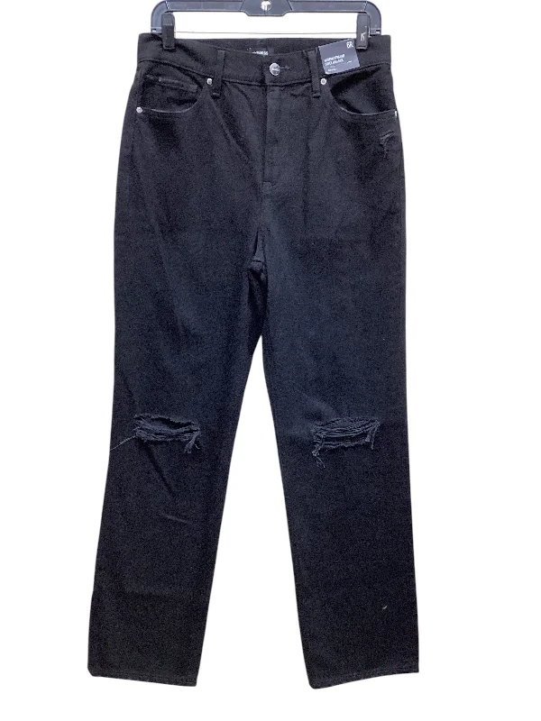 Women's Jodhpurs with Boat CollarJeans Straight By Express In Black Denim, Size: 6