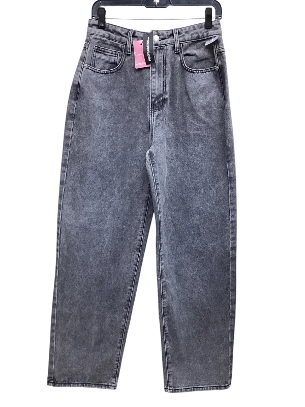 Women's Jodhpurs with Boat NeckJeans Straight By Pretty Little Thing In Black Denim, Size: 6