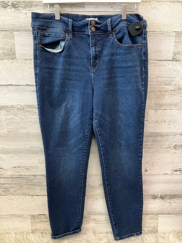 Women's Jodhpurs with High CollarJeans Skinny By Nicole By Nicole Miller In Blue Denim, Size: 16