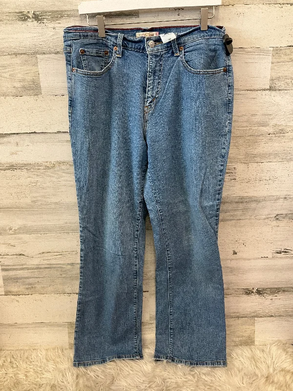 Women's Jodhpurs with Shawl CollarJeans Boot Cut By Levis In Blue Denim, Size: 16