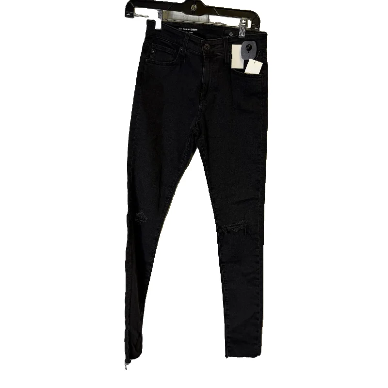 Women's Jodhpurs with High WaistJeans Skinny By Adriano Goldschmied In Black Denim, Size: 0