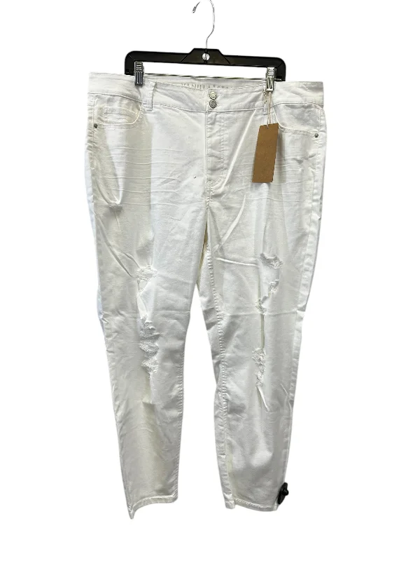 Women's Jodhpurs with Wide CollarJeans Skinny By Vanilla Star In White, Size: 18