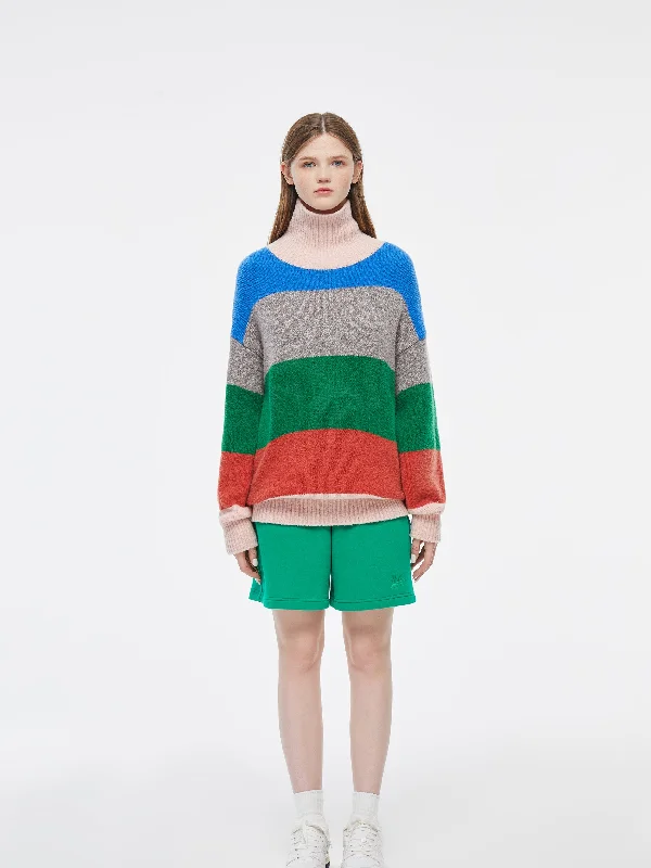 Women's Belarusian Wool SweatersTiffany' Colorblocked Wool Turtleneck