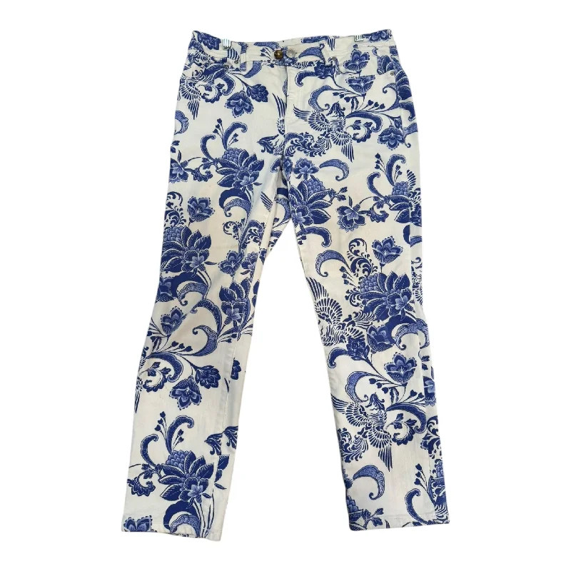 Women's Palazzo PantsJeans Skinny By Chicos In Blue & White, Size: 4