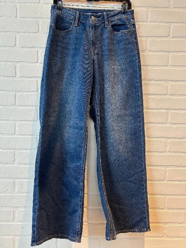 Women's Jodhpurs with Square NeckJeans Wide Leg By Old Navy In Blue Denim, Size: 6