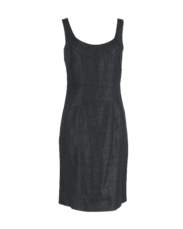 Women's High Collar DressesDolce & Gabbana Tailored Sleeveless Sheath Dress in Black Polyester