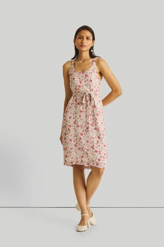 Women's Sweetheart-Neck DressesFitted Knee Length Floral Dress