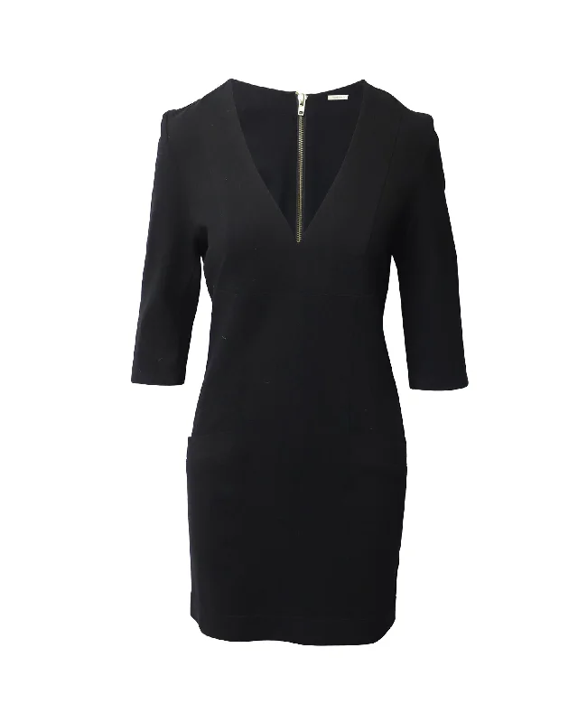 Women's Wide-Neck DressesPierre Balmain V-neck Dress in Black Rayon