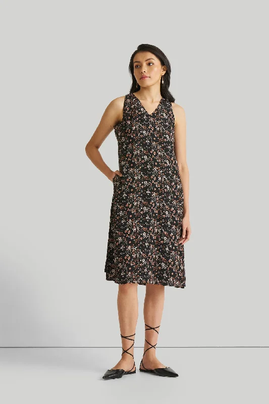 Women's Turtleneck DressesReading Tea Leaves Dress in Black Florals