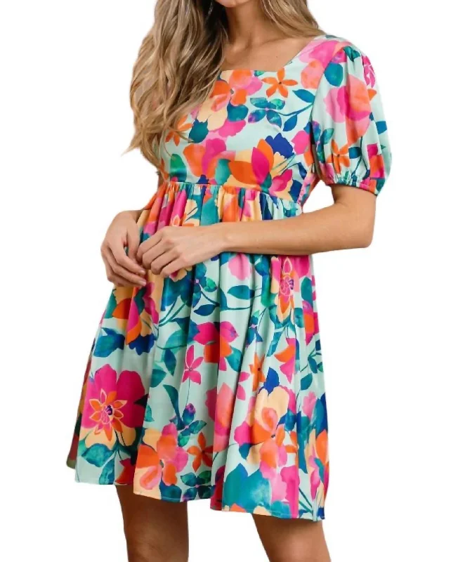 Women's Wrap DressesSpin You Around Floral Dress In Mint Multi