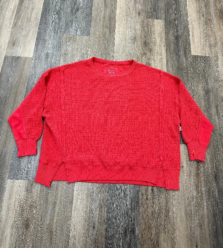 Women's Blouse with Square NeckTop Long Sleeve By Aerie In Red, Size: S