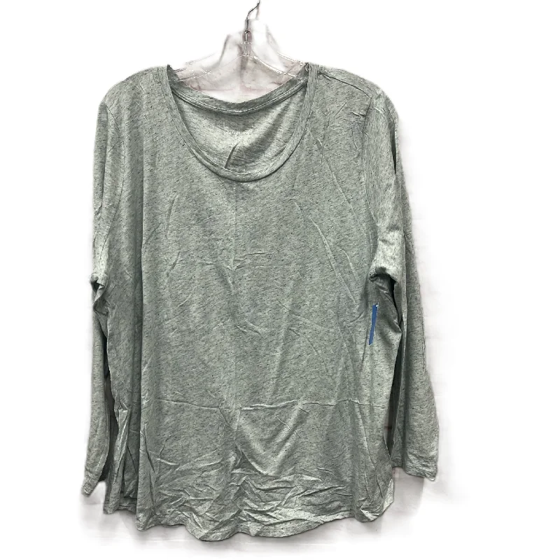 Women's Blouse with Peter Pan CollarTop Long Sleeve By Loft In Green, Size: Xl