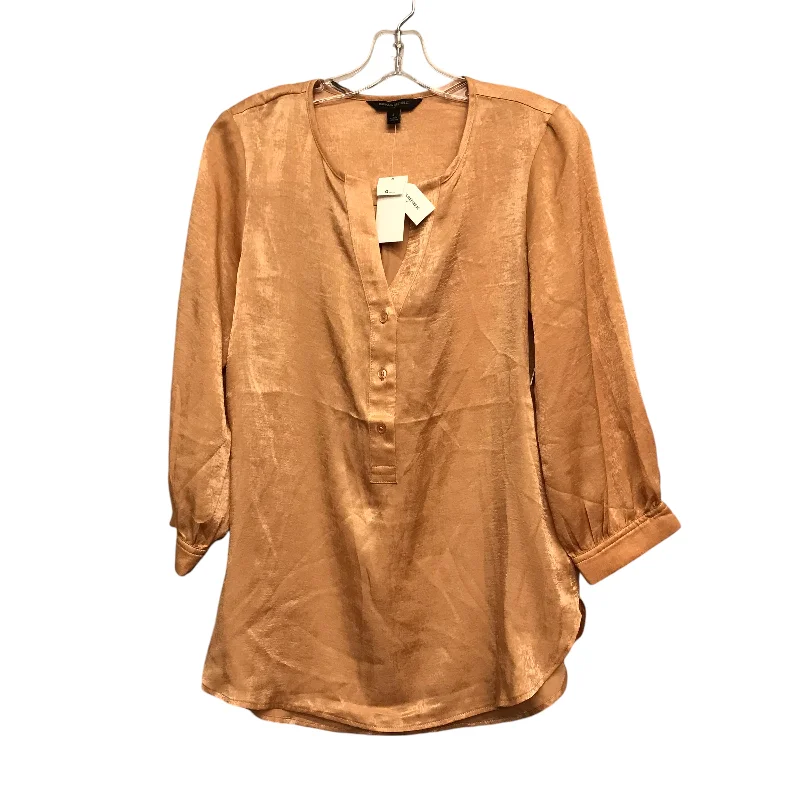 Women's Blouse with FlouncesTop Ls By Banana Republic In Copper, Size:S